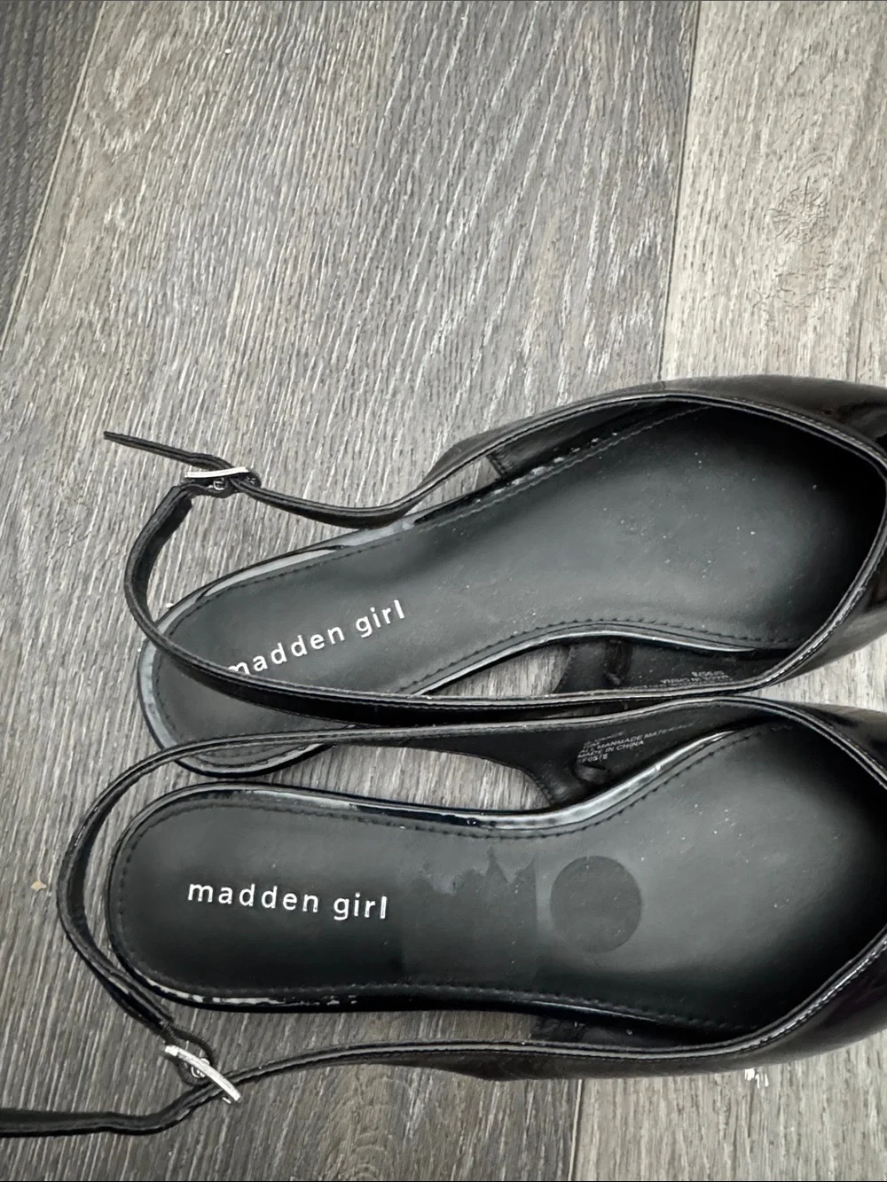 Madden Girl Black Patent Pointed Slingback Flats